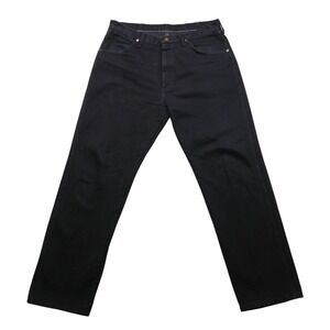 Vintage Wrangler Jeans Mens 36x32 Black Denim Made in USA Western Cowboy